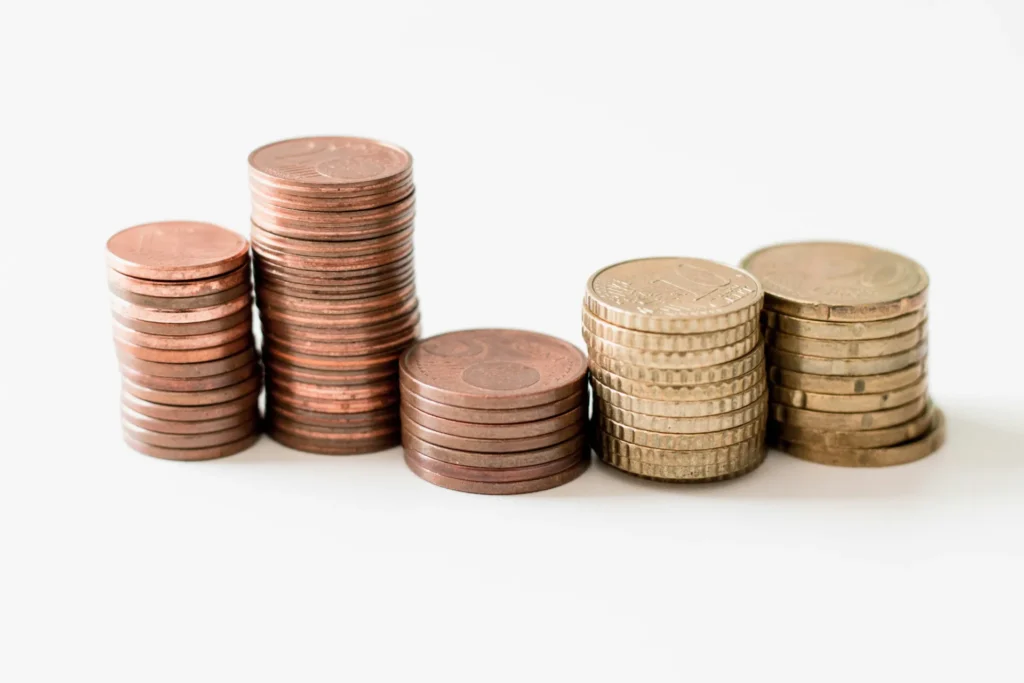Stack of coins.