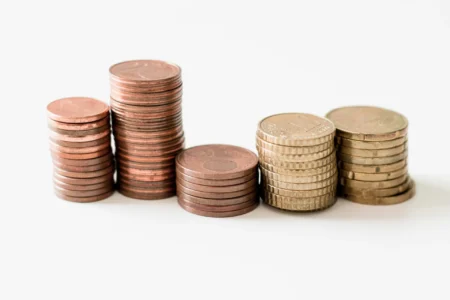 Stack of coins.