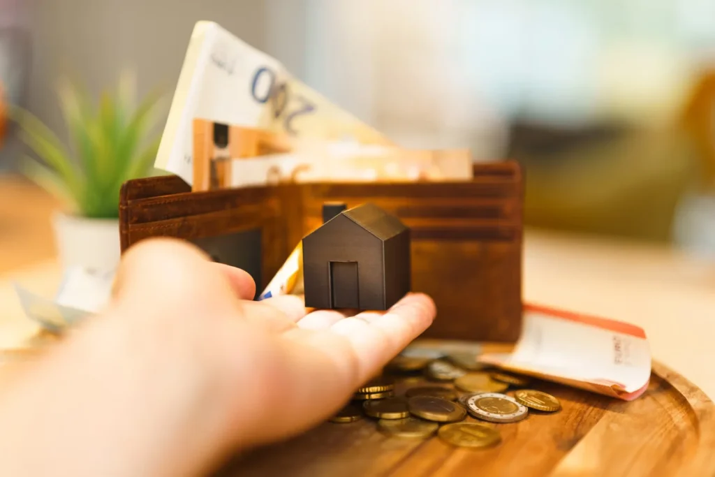 a person holding a small house