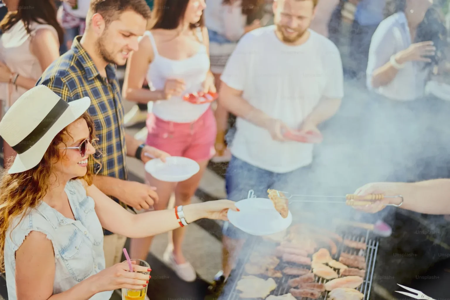 group of friends enjoying food