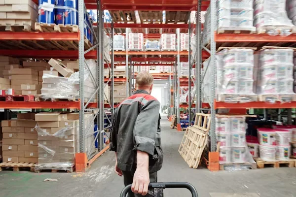 Uses for Sustainable Plastic A man walking in ware house