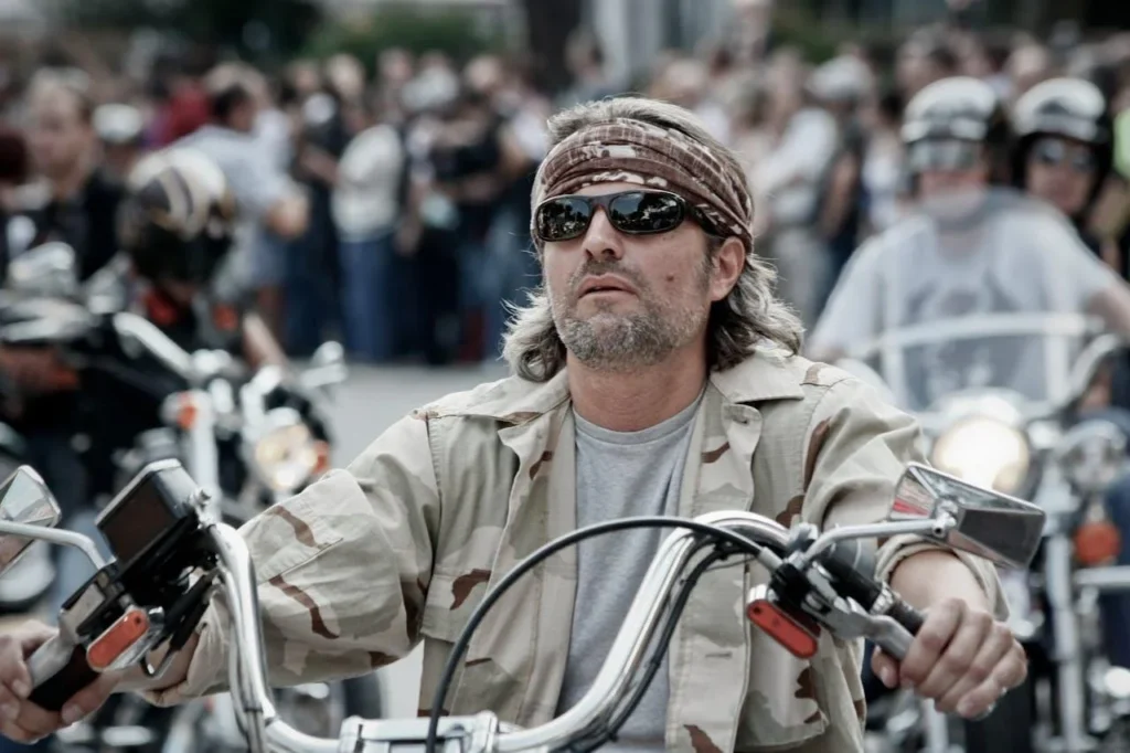 man is riding bike