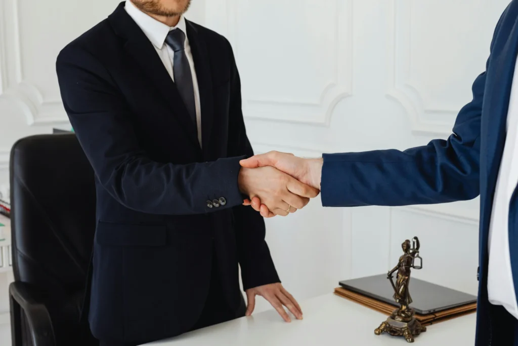 two men shaking hands