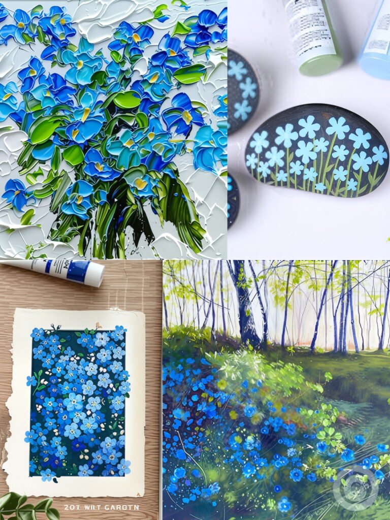 Forget-Me-Not in Art and Craft in Alaska unblurimageai unblur painting