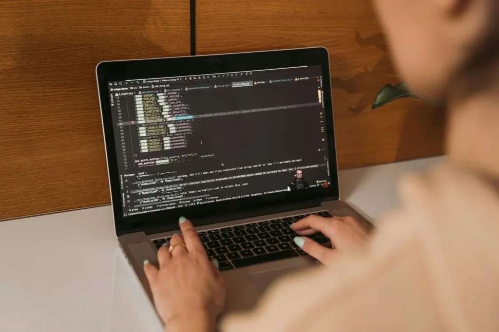 woman using laptop