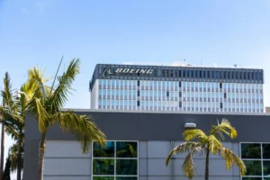 Boeing´s logo on a building.