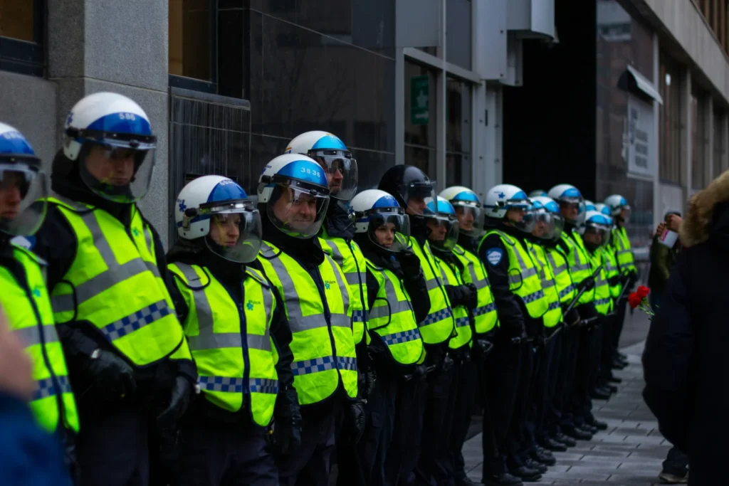 Police in uniform.