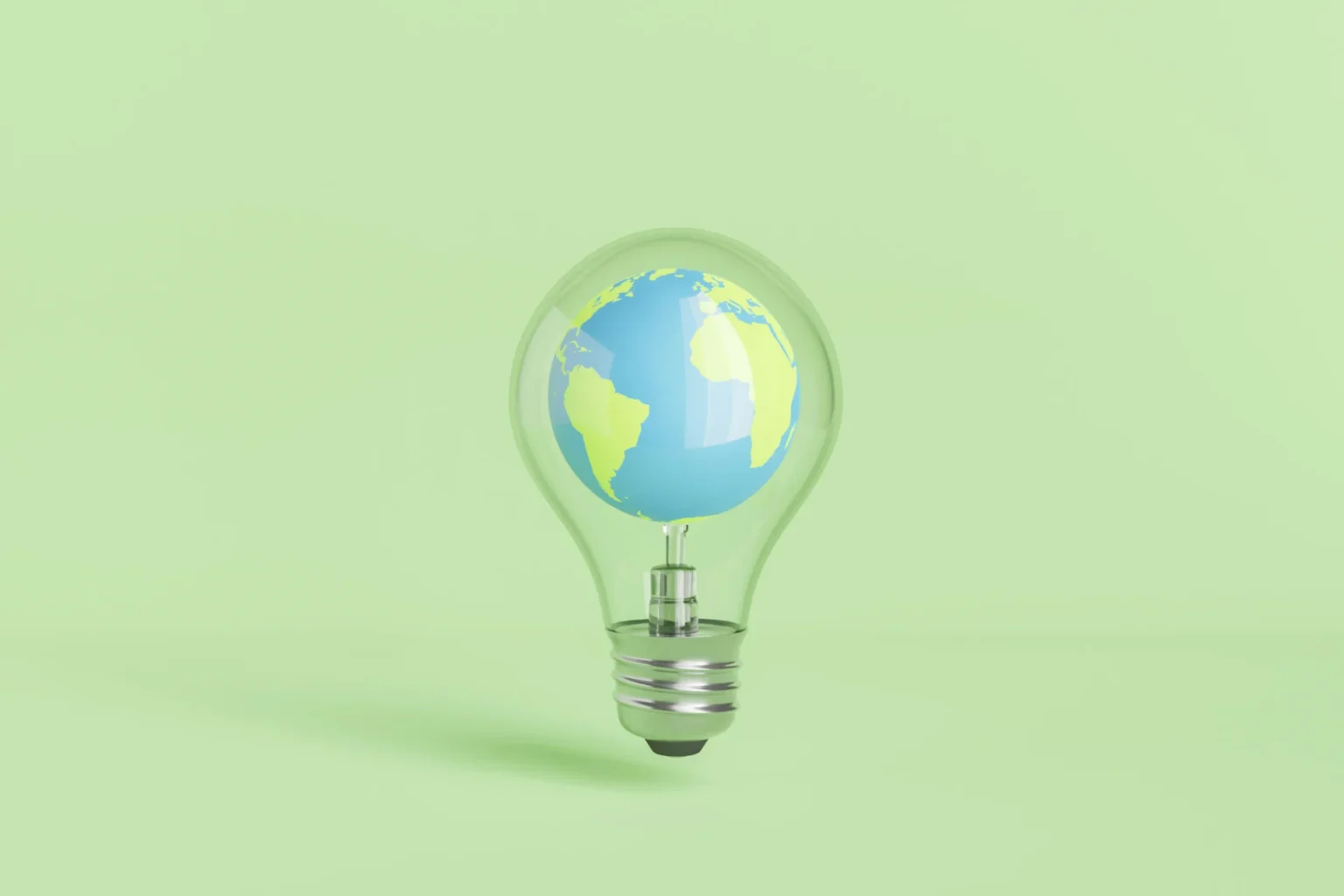 A bulb with Earth inside of it.