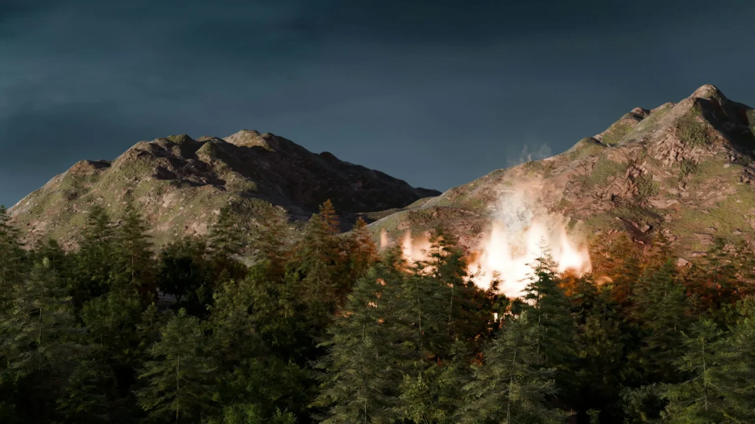 Officials Assure Readiness Despite Alaska Wildfire Funding Veto Fire in a Mountain