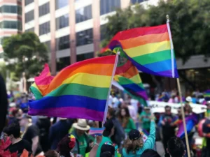 LGBTQ+ flag.