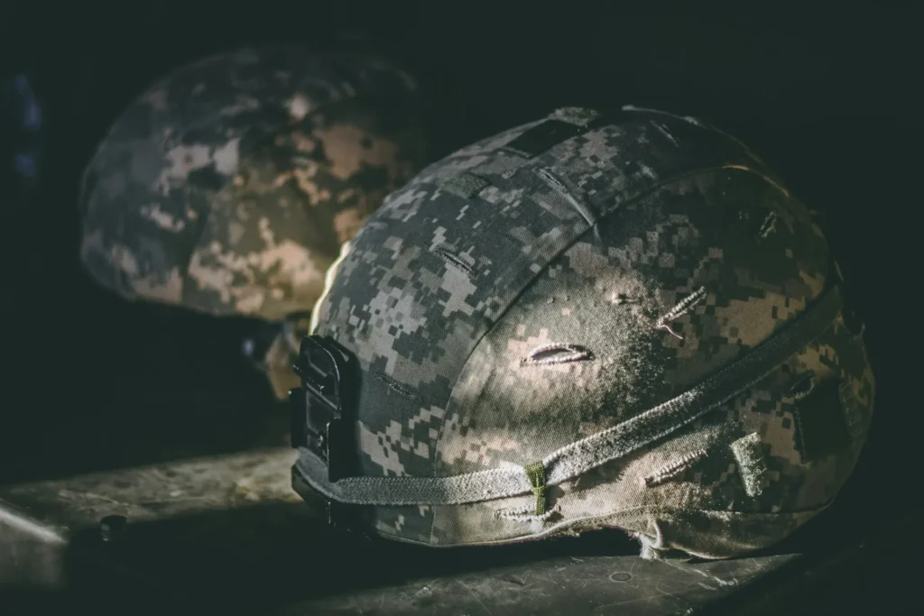 Military caps.