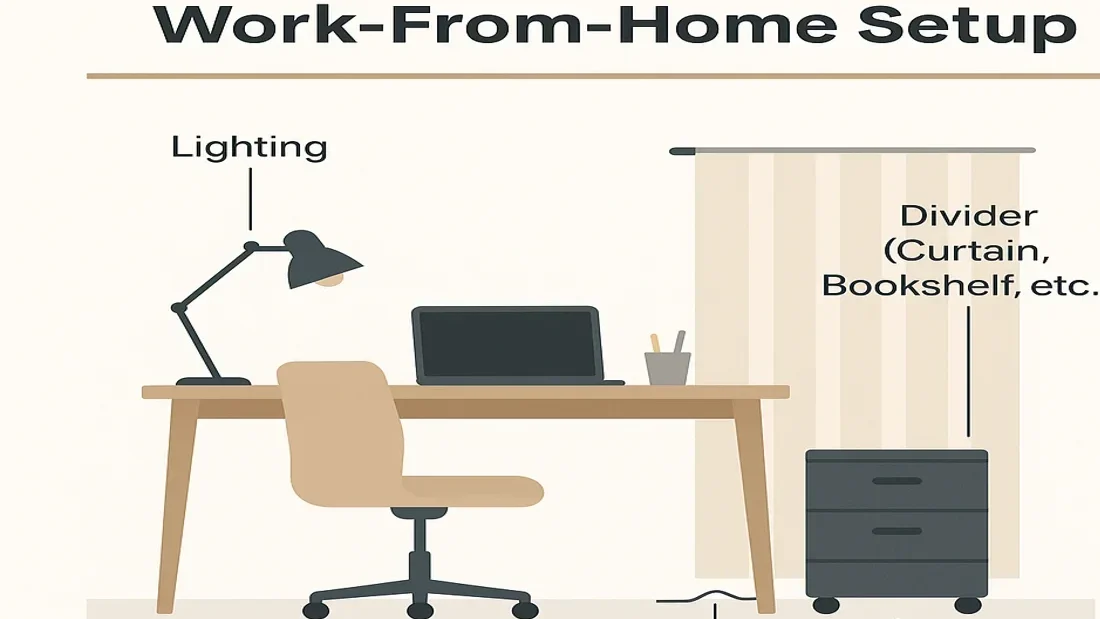 Home Office Hacks for Remote Workers Living With Roommates work from home infographic