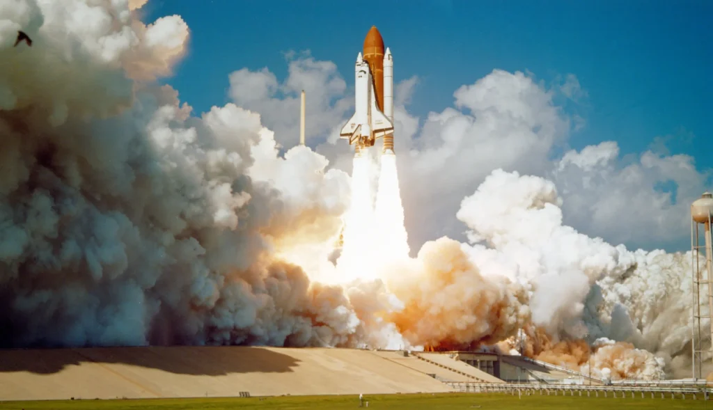 a rocket launching.