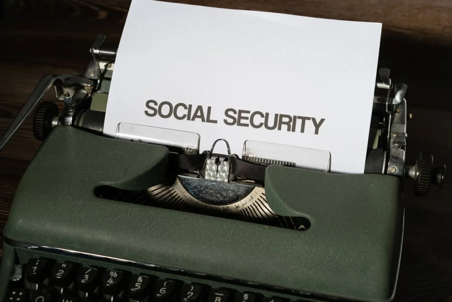 Type writer with a piece of paper