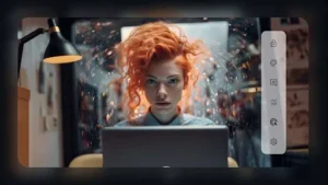 a girl sitting in front of laptop