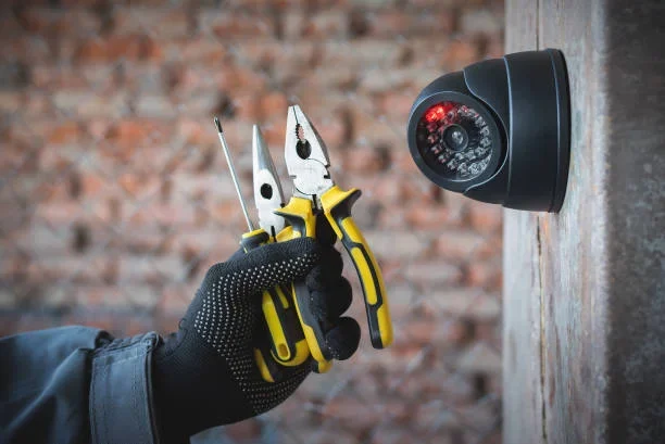Why Las Vegas Businesses Choose Professional Camera Installation a person holding tools besides camera
