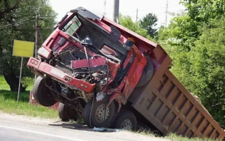 a truck at the side of road