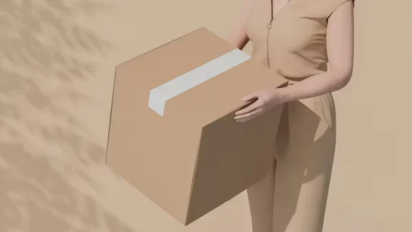 How to Purchase Vintage Clothing in Mystery Boxes with Luck a woman holding cardboard box