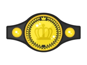 golden and black championship belt