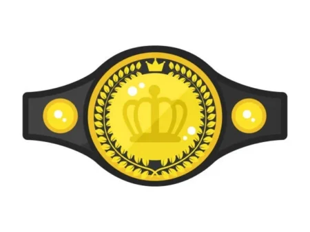 golden and black championship belt