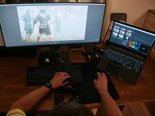 a person using laptop