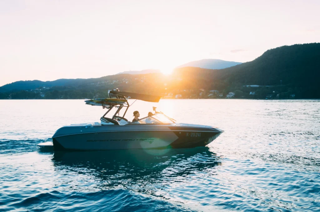 A boat in the sea.