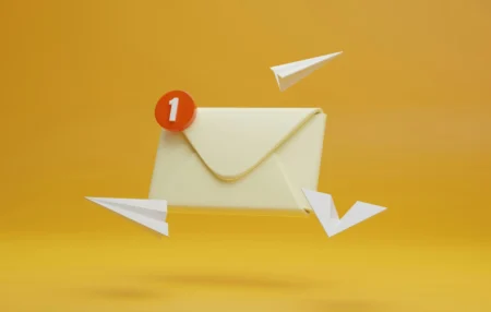 An envelope with an unread msg icon on it.
