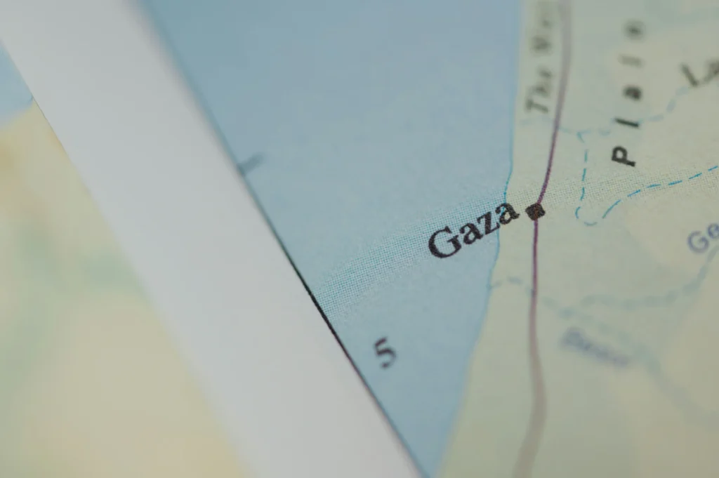 Gaza written on a map.