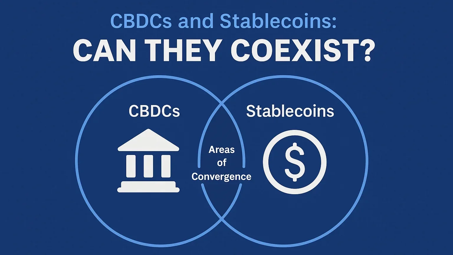 CBDCs vs. Stablecoins: Breaking Down the Differences Illustration of CBCDs and stable coins coexistence