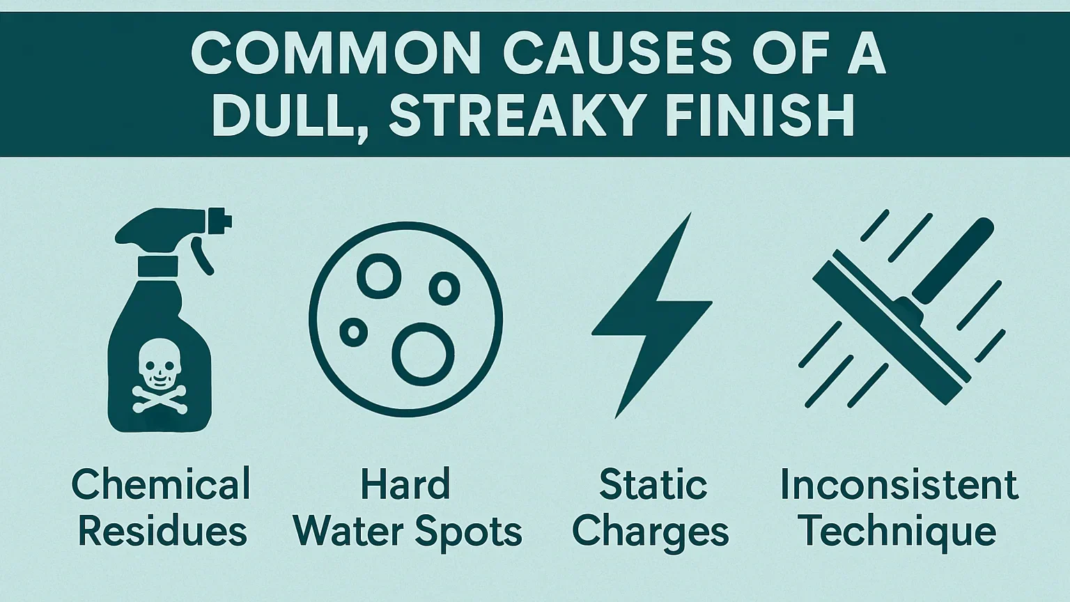 Illustration on causes of a dull streaky finish