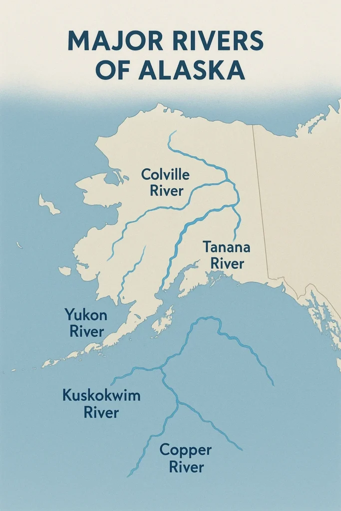 What’s So Special About Alaska’s Rivers? Facts, Maps & Must-Know Stats Major Rivers of Alaska map