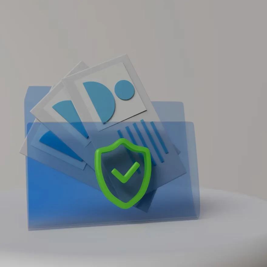 Top Documents That Require a New York Apostille a blue folder with green shield