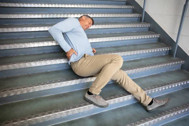 How Premises Liability in Slip and Fall Cases Is Impacted by Your Visitor Status a man fell form stair