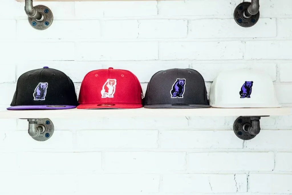 four caps on shelf