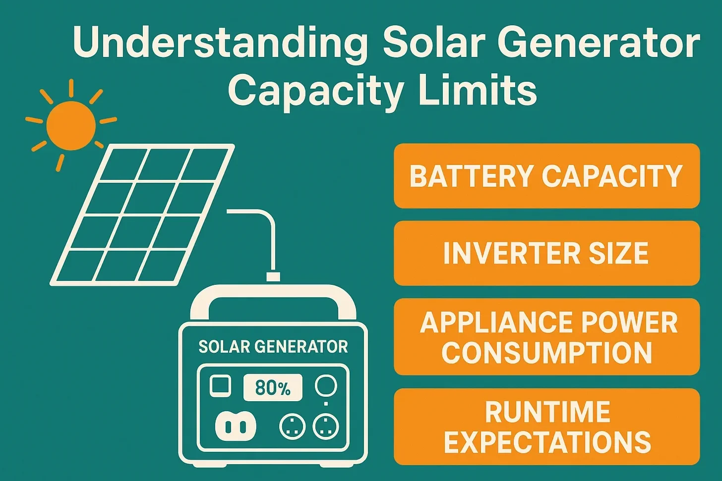 Can Solar Generators Handle High-Demand Appliances with X-Boost? illustration of solar generator capacity limits