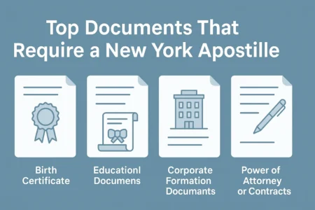 illustration of top documents that require a NY apostille