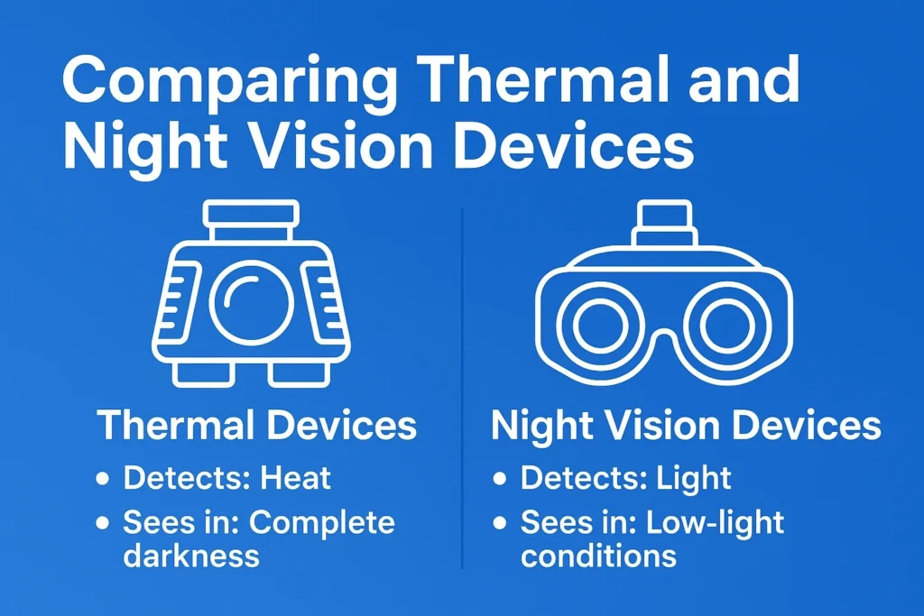 What are Thermal Rifle Scopes? illustration on thermal vs night vision