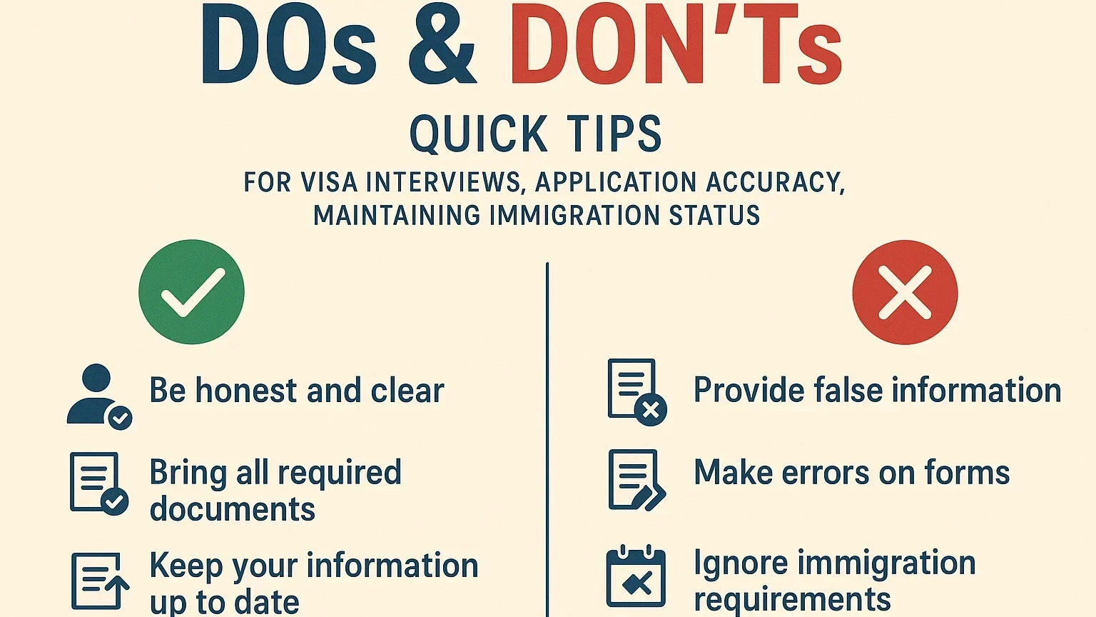 How to Immigrate to the US in 2025 Illustration of Dos and don'ts