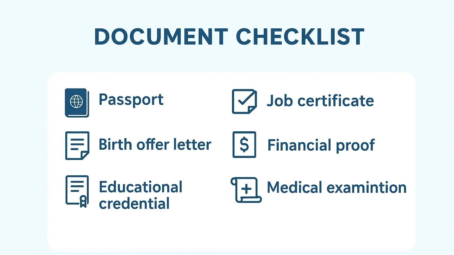 How to Immigrate to the US in 2025 Illustration of document checklist.