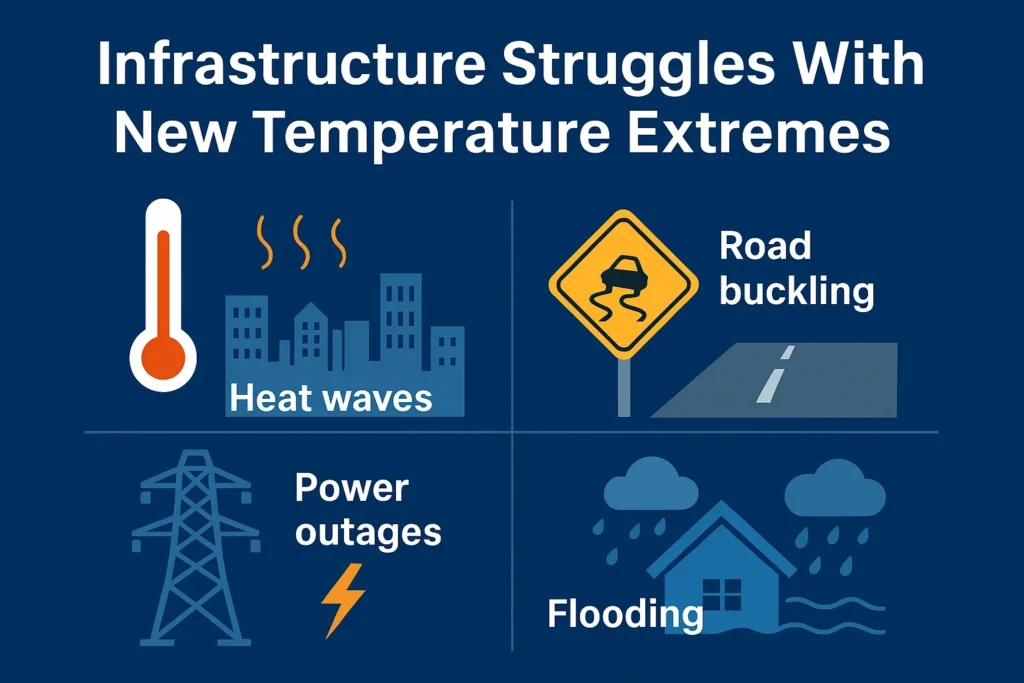 Illustration of infrastructure struggles with temprature