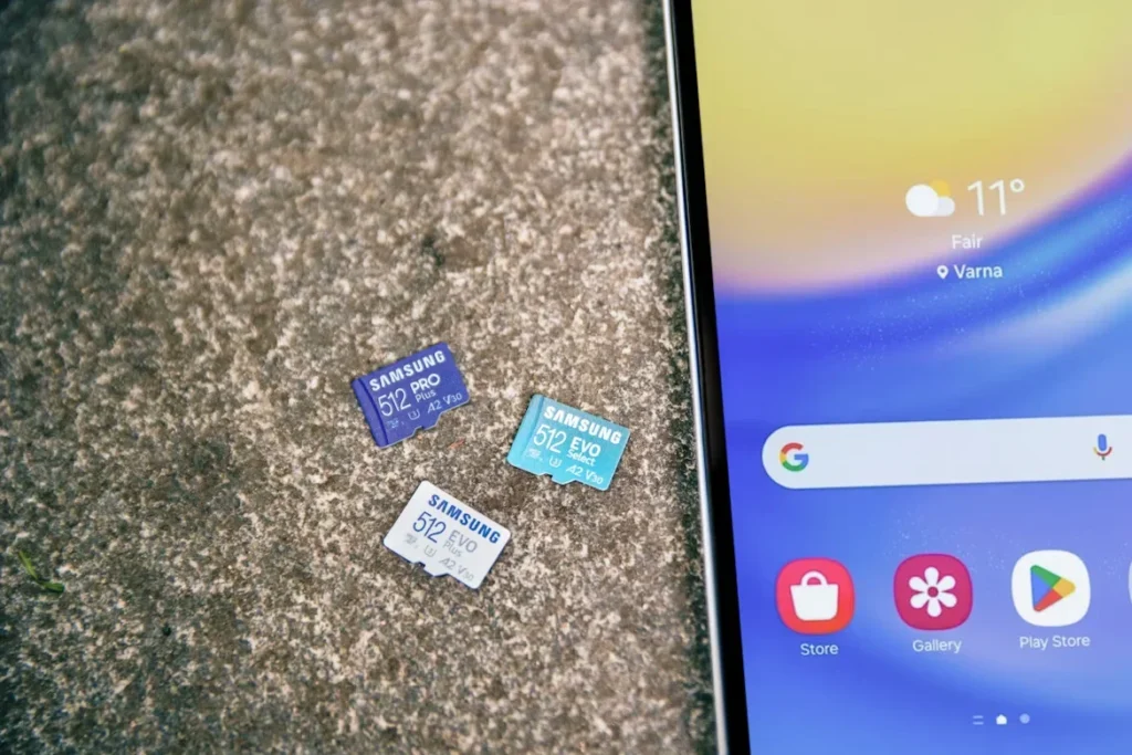 Top Reasons to Choose Reliable Micro SD Cards a cell phone on the table with SD cards