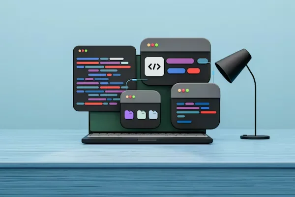 How to Switch to a Career in Software Development a colorful lines on computer screen
