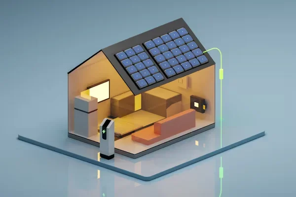 a house with a solar panel on roof top