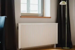 a white radiator in room