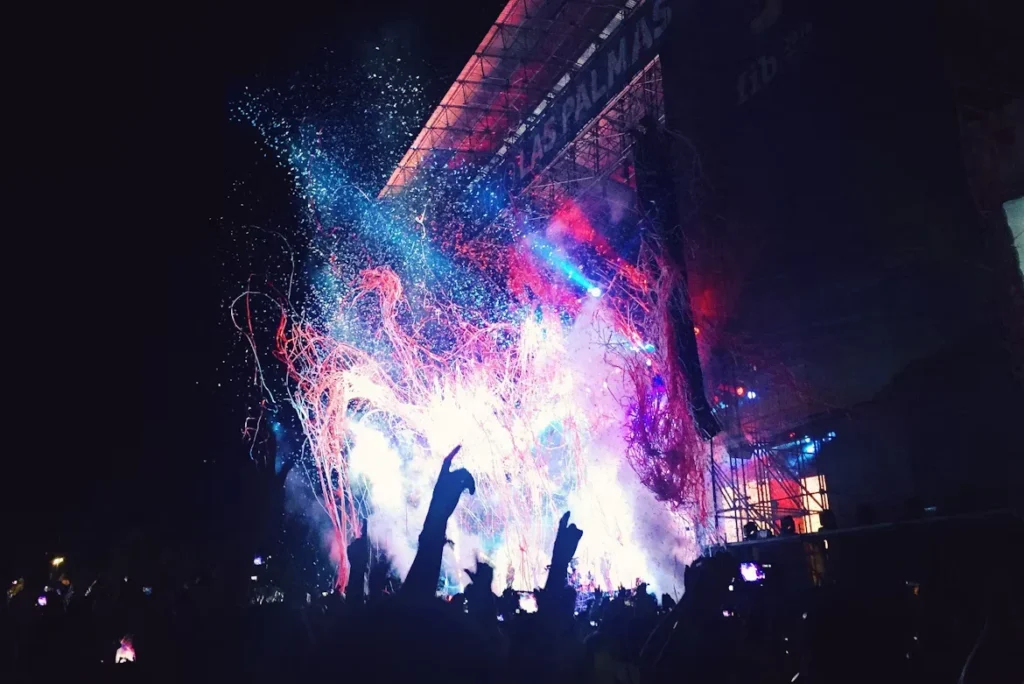 colorful lighning in music festival