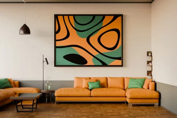 How to Upgrade Your Living Room Without Spending a Fortune on New Furniture colorful painting on wall