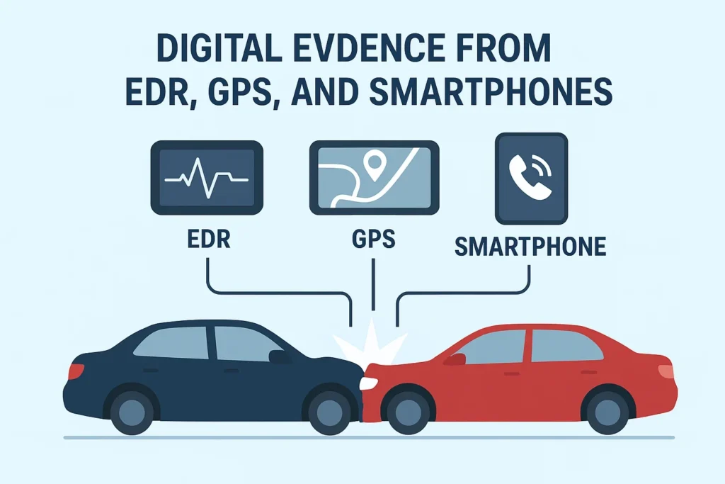 Car crash digital evidence infographic