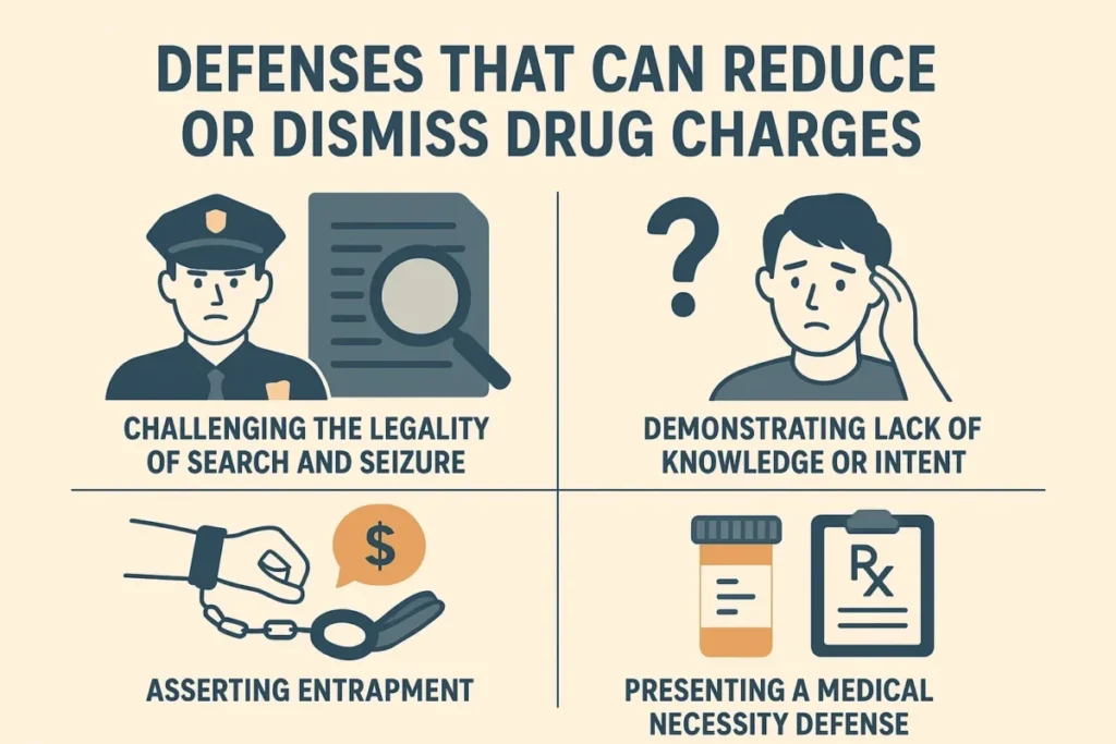 Drug charge legal defenses infographic