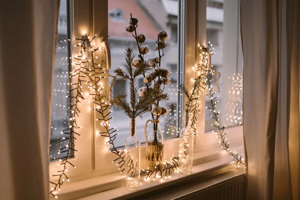 Gold and white floral wreath