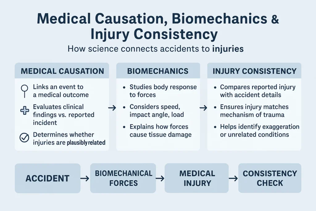 Medical causation biomechanics injury diagram
